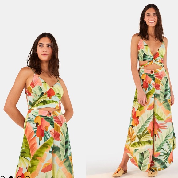 FARM Rio Pants - Farm Rio Convertible Jumpsuit/Set M - Floresta de Caju Print